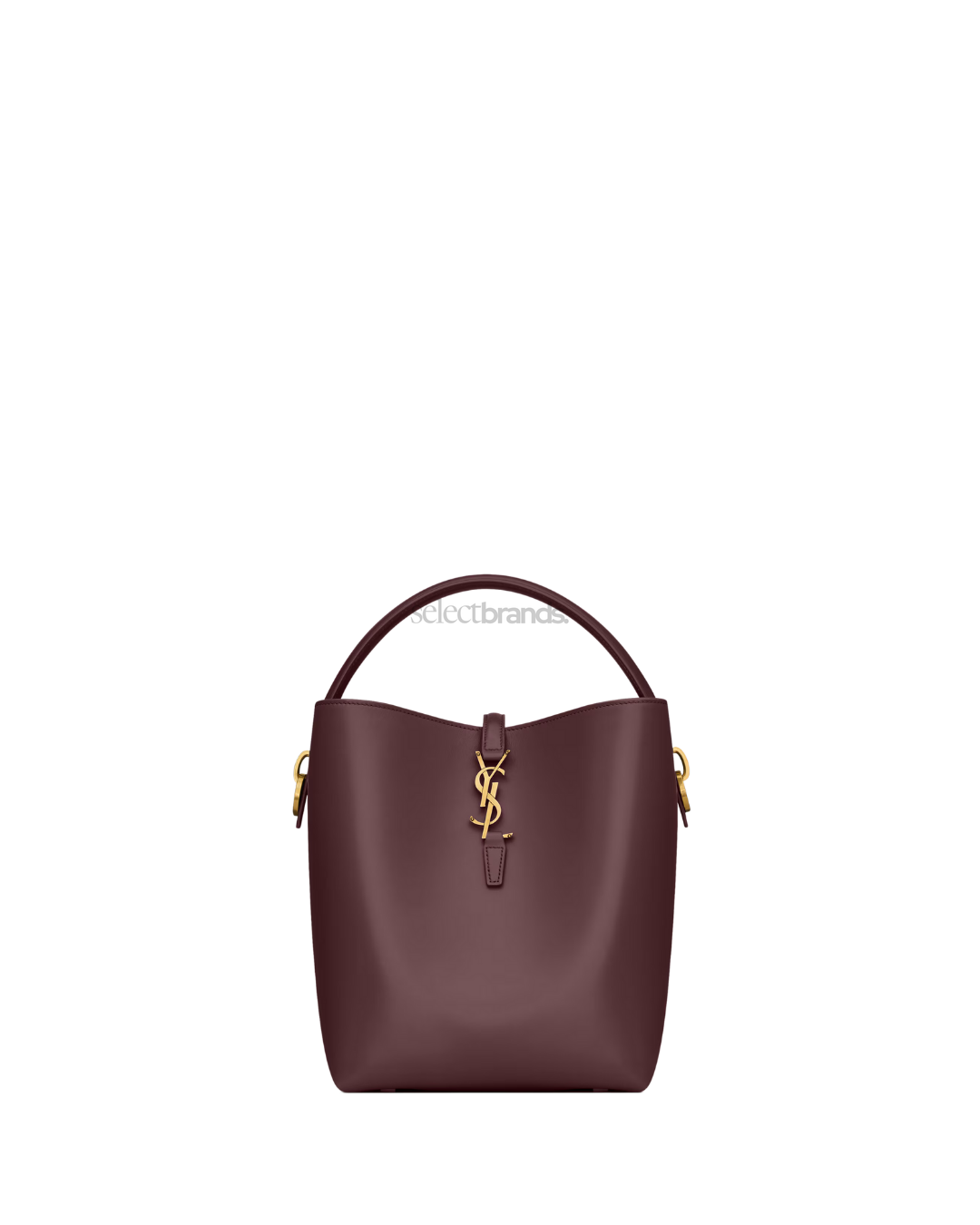Le 37 Shiny Leather Bucket Bag  – Burgundy