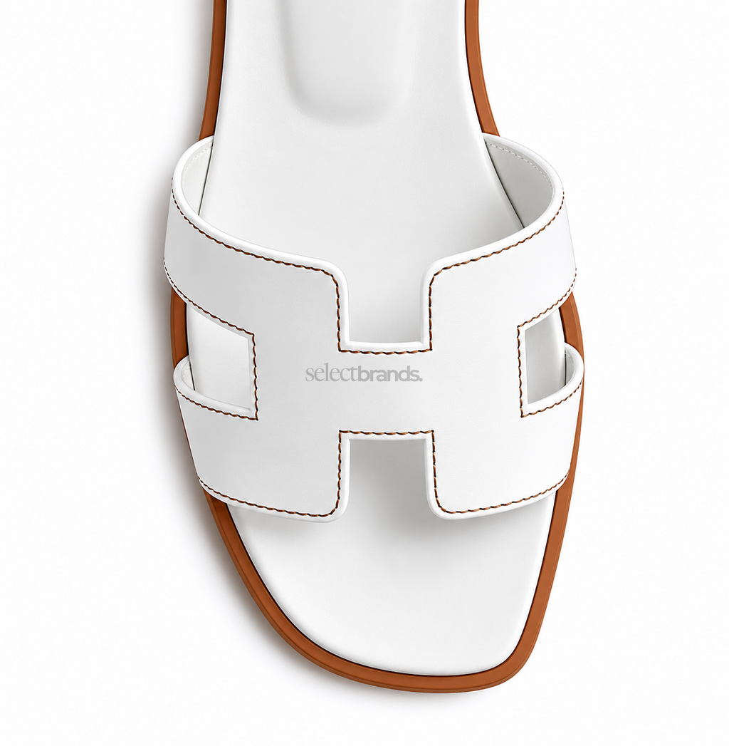 Oran Leather Slippers – White