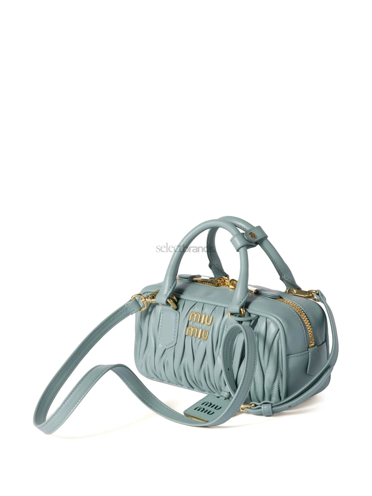 Arcadie Quilted Leather Tote Bag – Light Blue